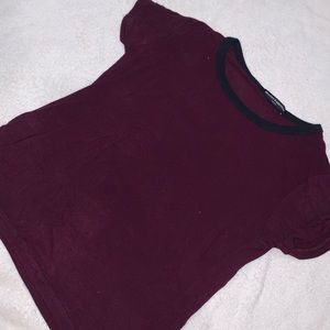 Brandy Melville Burgandy Striped Top